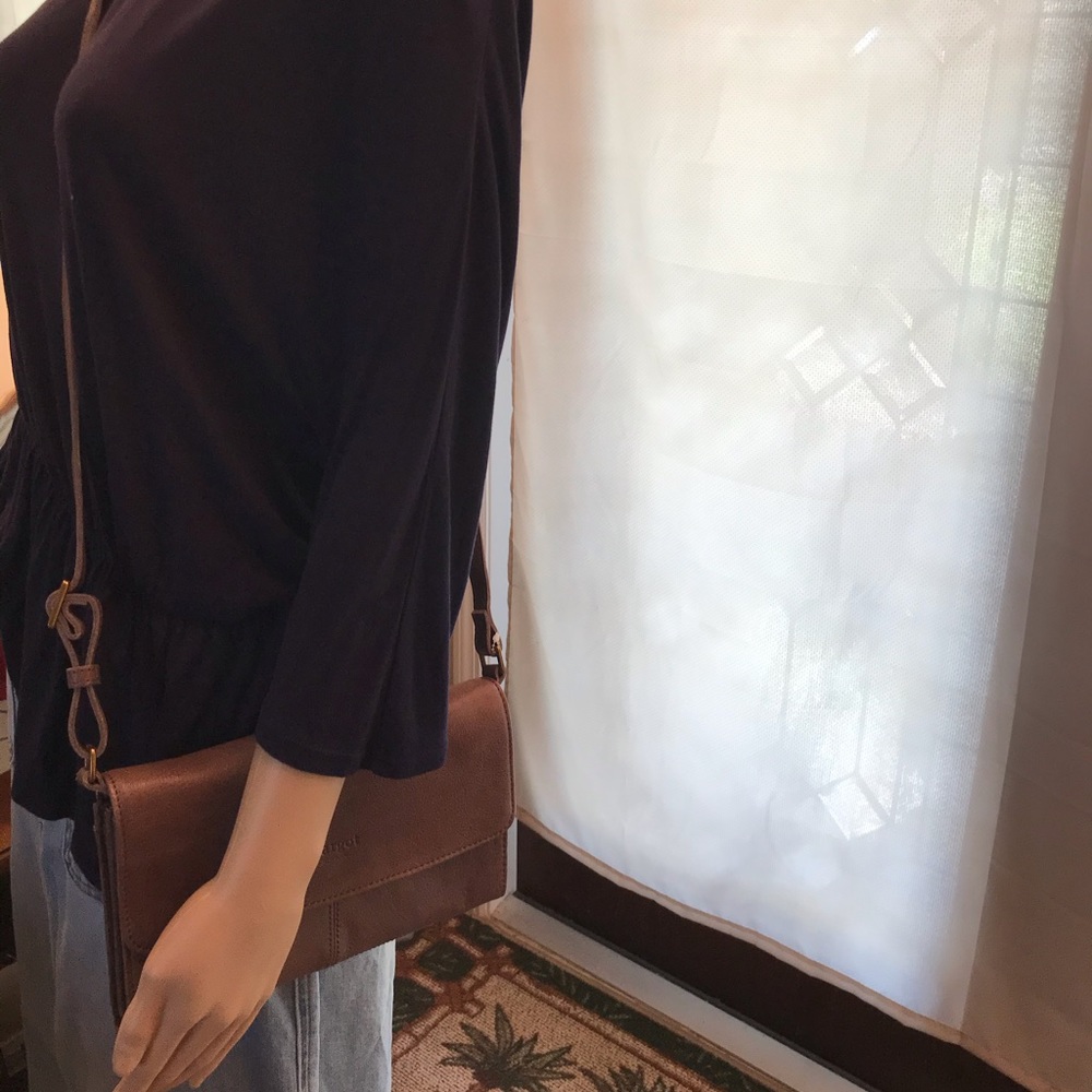 Margot Brown Genuine Leather Crossbody Bag - Picture 3 of 16
